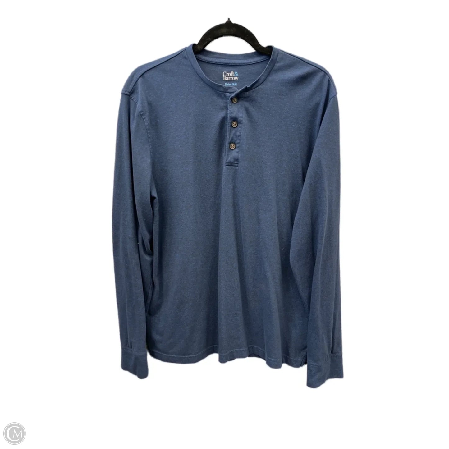 Top Long Sleeve By Croft And Barrow In Blue, Size: L