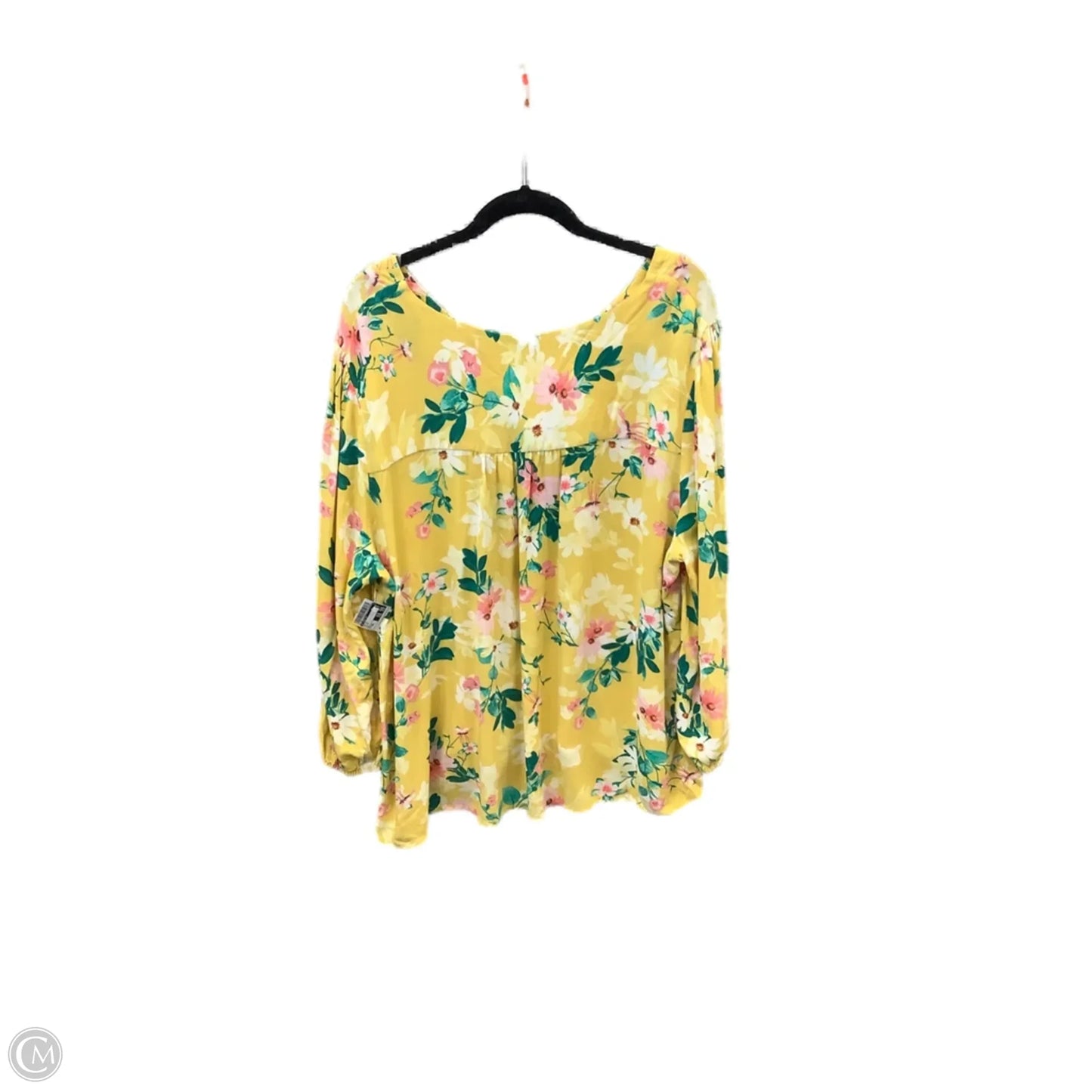 Top Long Sleeve By St Johns Bay In Yellow, Size: Xxl