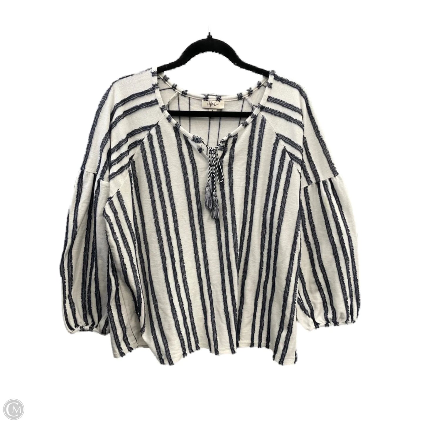 Top Long Sleeve By Style And Company In Striped Pattern, Size: Xl