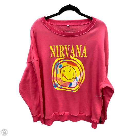 Sweatshirt Crewneck By Clothes Mentor In Pink, Size: L