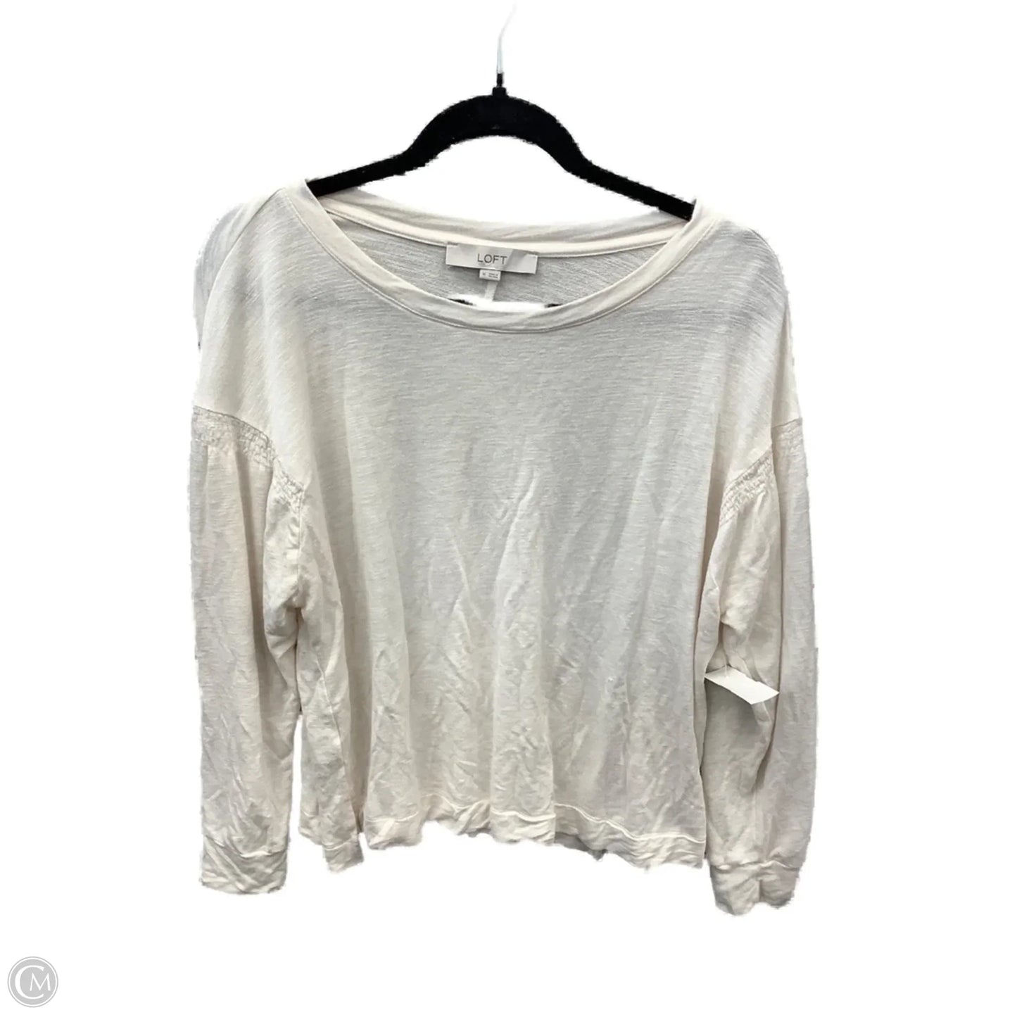 Top Long Sleeve By Loft In Cream, Size: M
