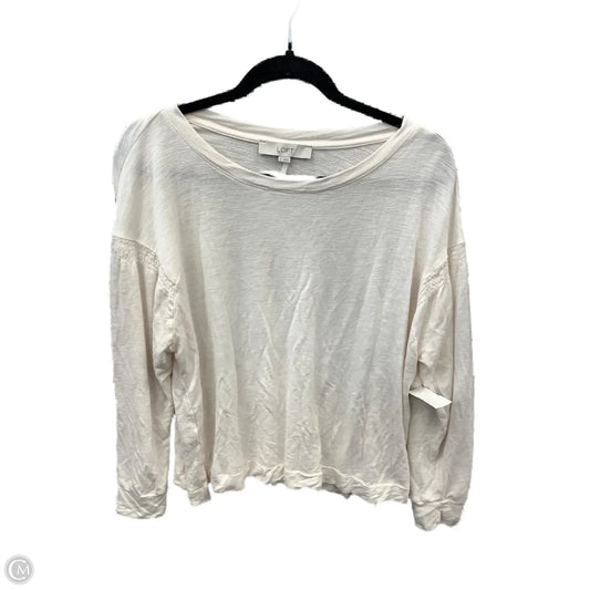 Top Long Sleeve By Loft In Cream, Size: M
