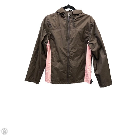 Jacket Windbreaker By Clothes Mentor In Brown & Pink, Size: M