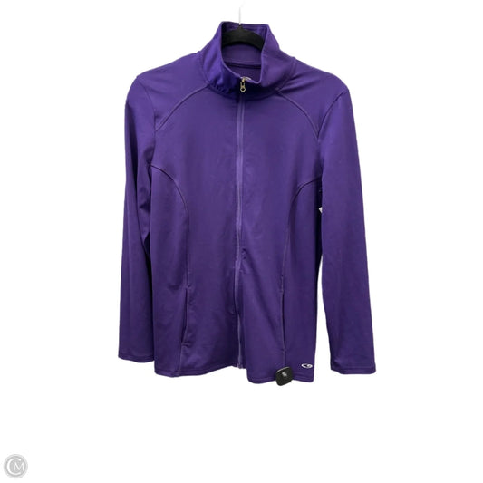Athletic Top Long Sleeve Collar By Champion In Purple, Size: M
