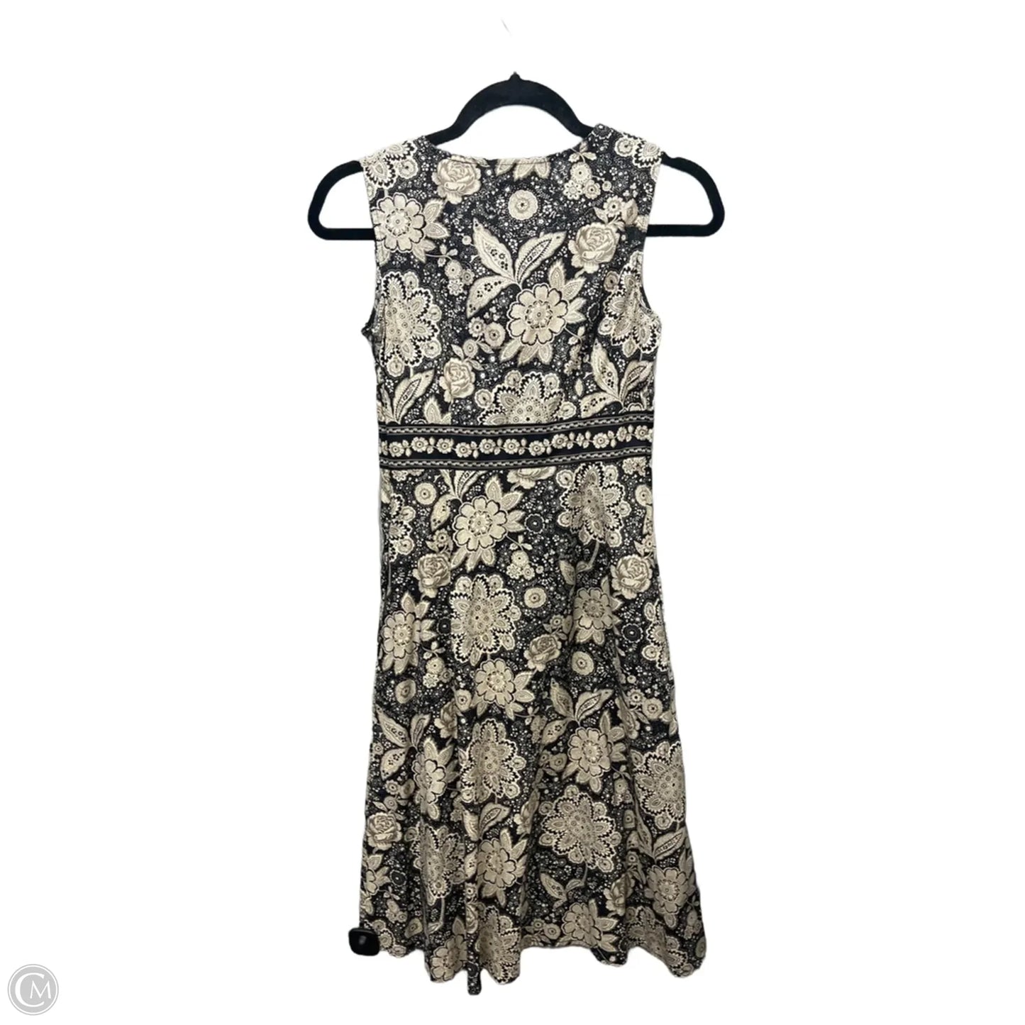 Dress Casual Midi By Croft And Barrow In Black & Brown, Size: 4p