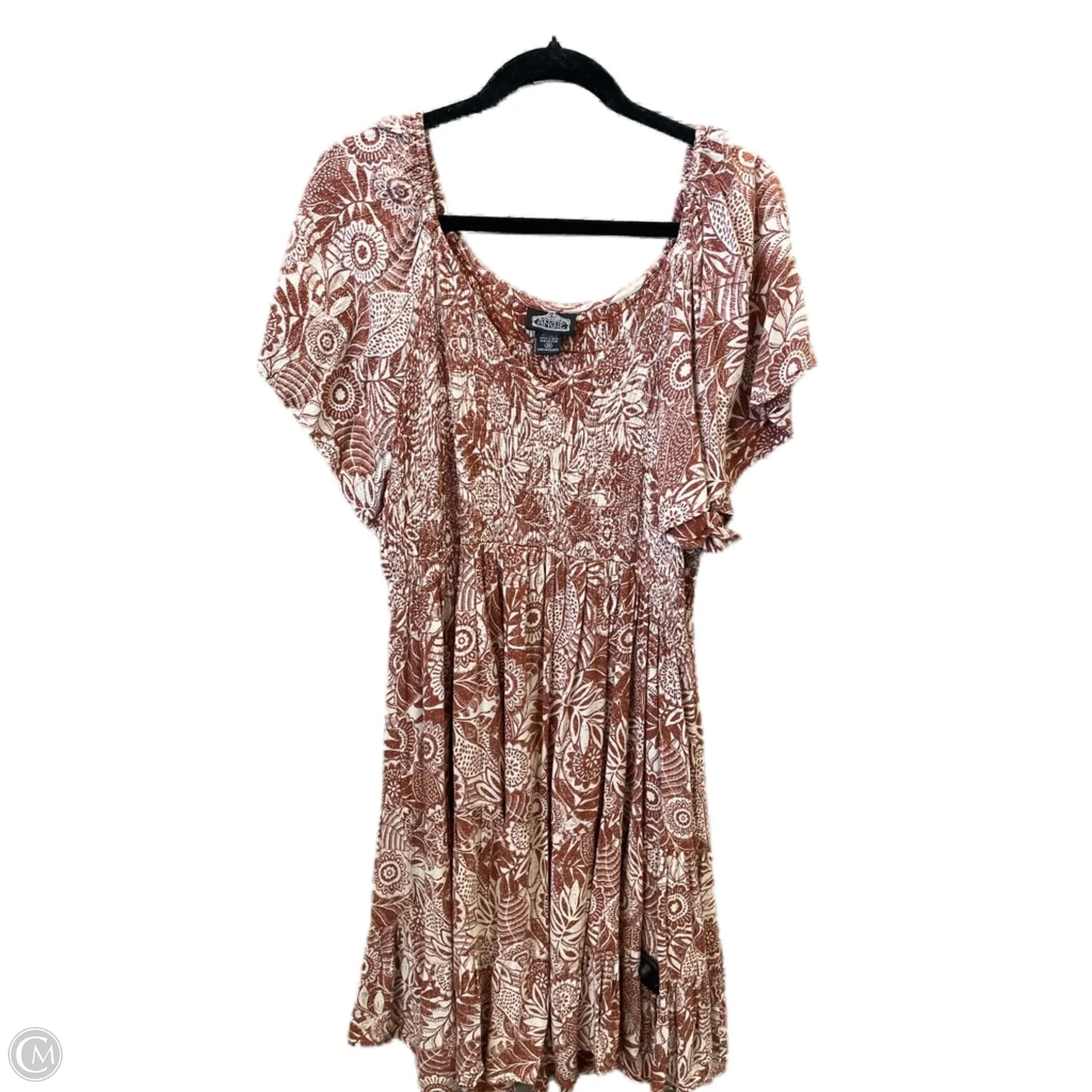 Dress Casual Midi By Angie In Brown, Size: 3x