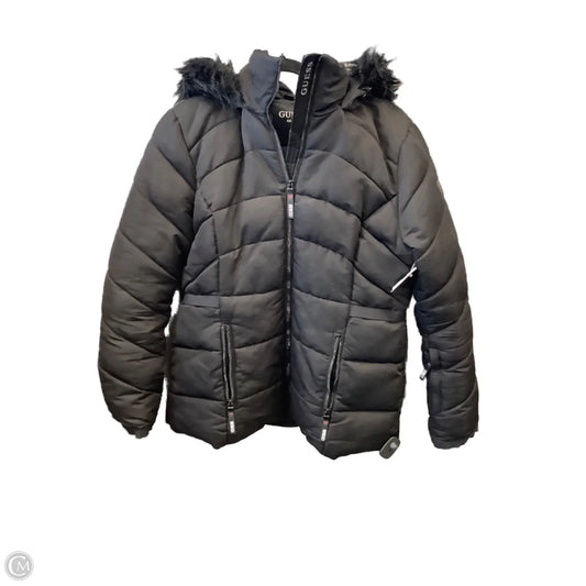 Coat Puffer & Quilted By Guess In Black, Size: L