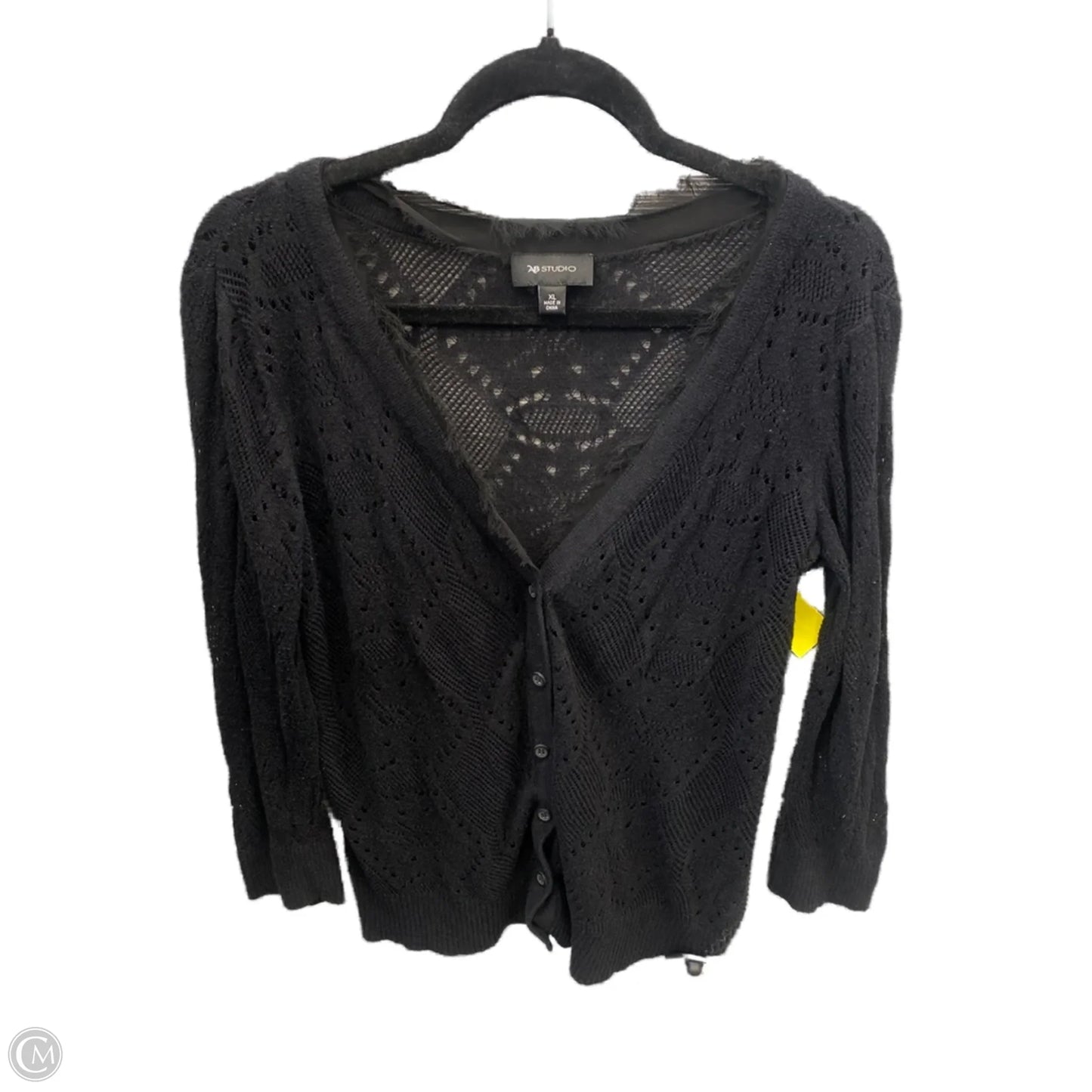 Cardigan By Ab Studio In Black, Size: Xl
