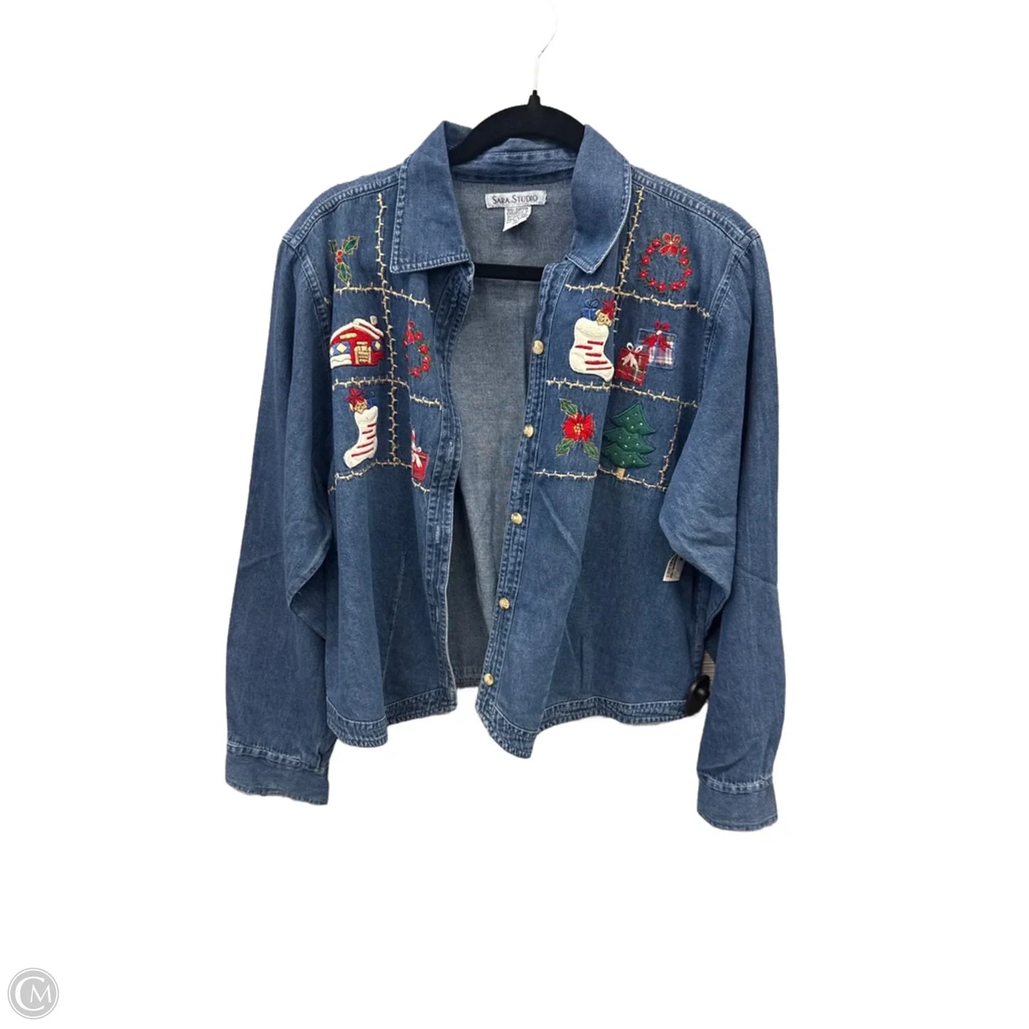 Top Long Sleeve By Cmf In Blue, Size: Xl