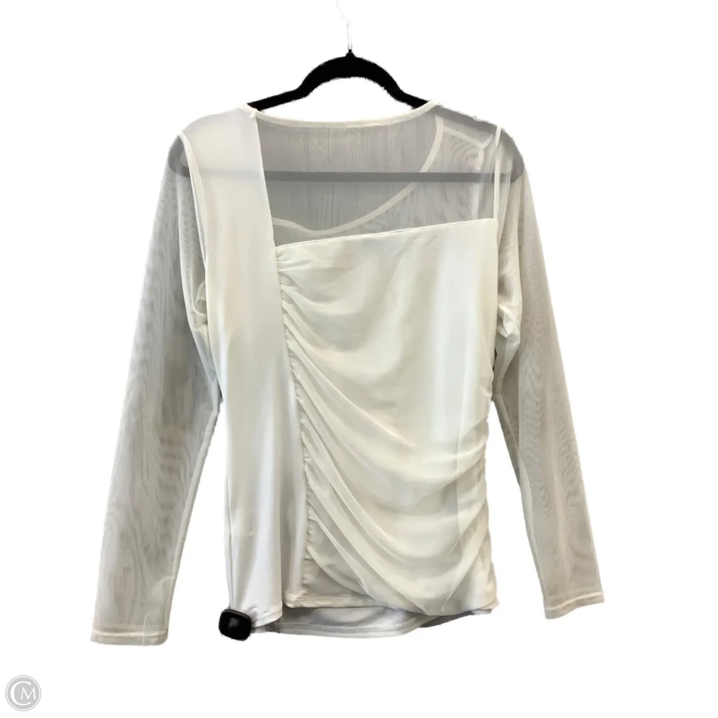 Top Long Sleeve By Dkny In White, Size: M