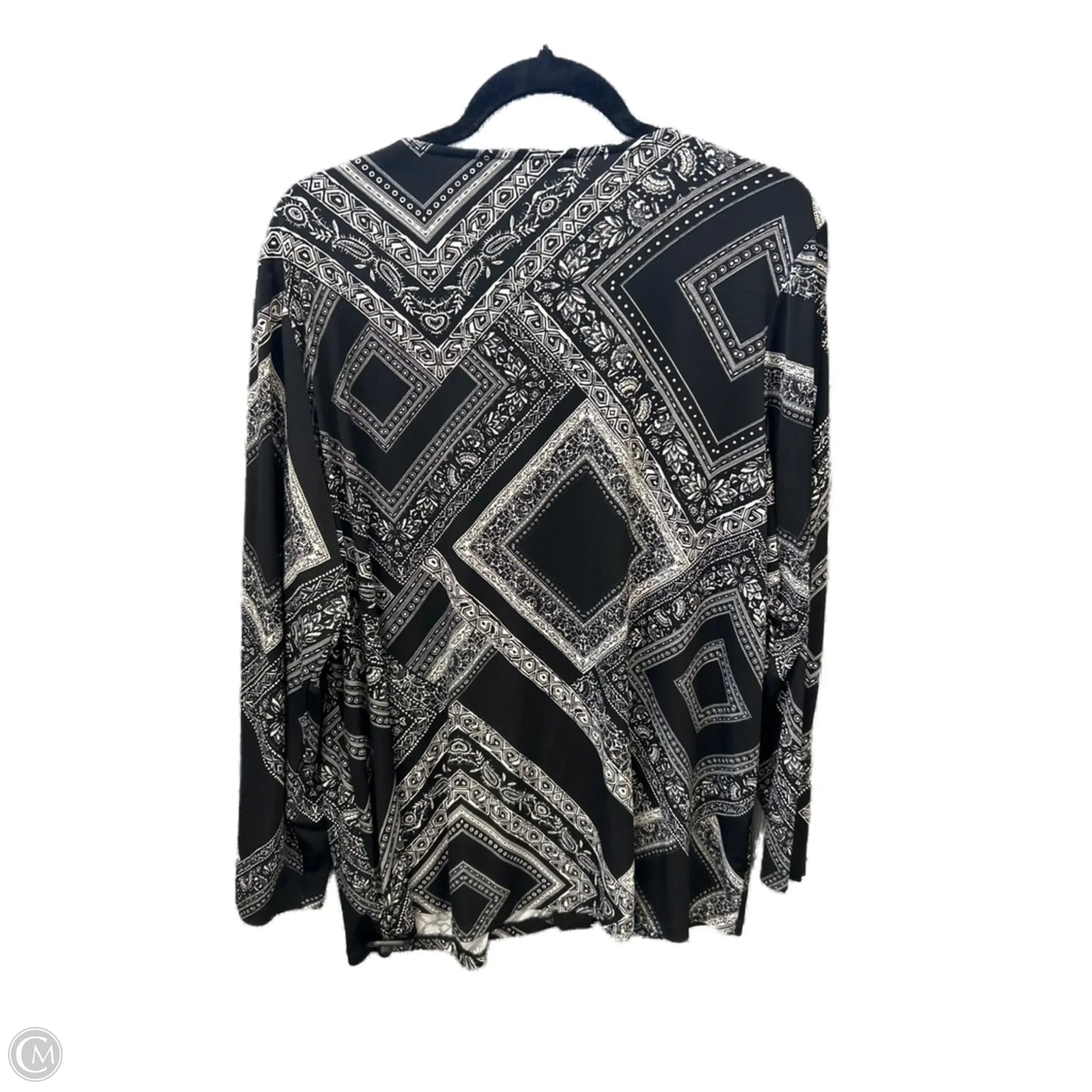 Top Long Sleeve By Susan Graver In Black & White, Size: 1x