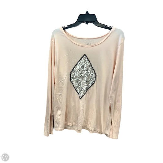 Top Long Sleeve By Loft In Peach, Size: Xl