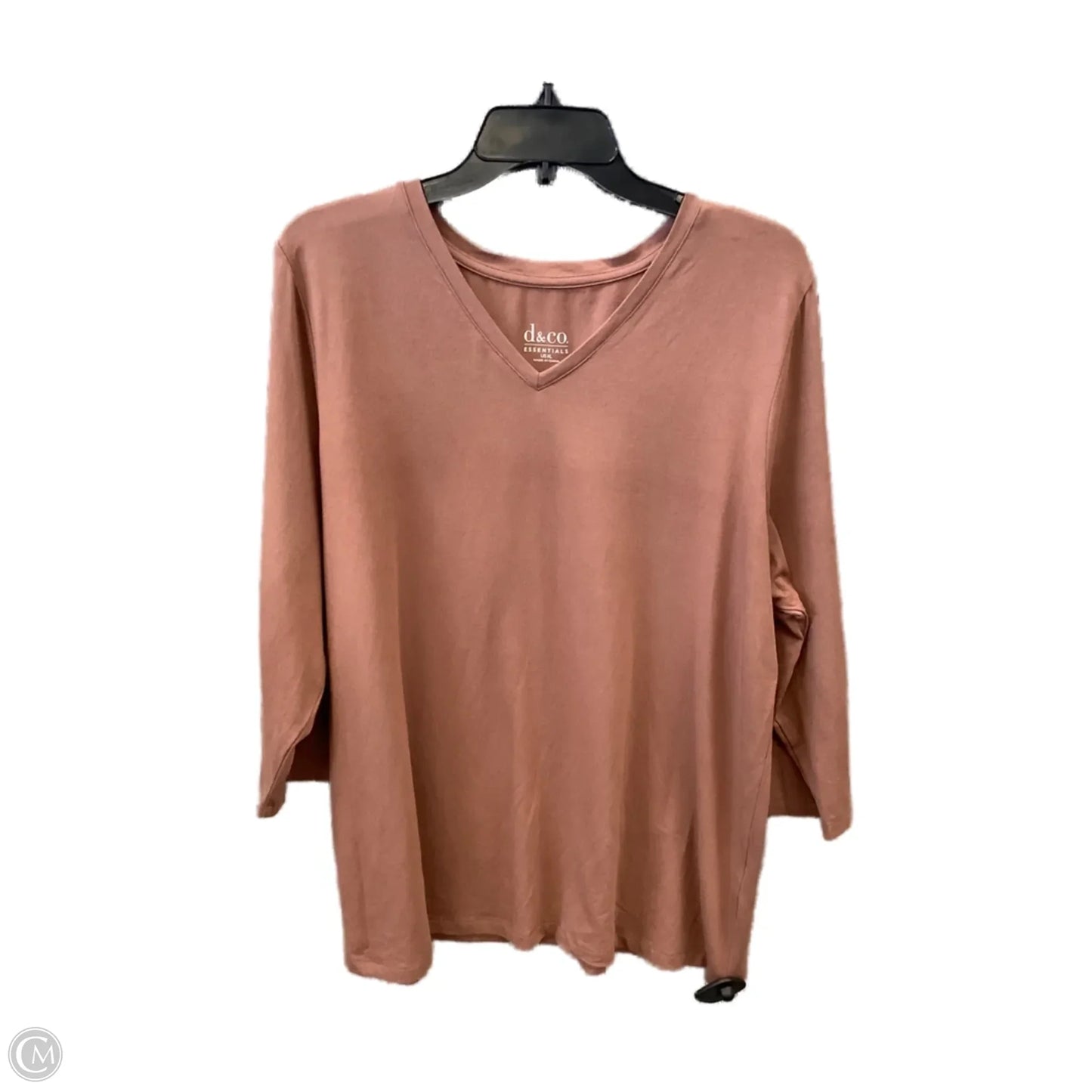 Top Long Sleeve Basic By D&co. In Brown, Size: Xl