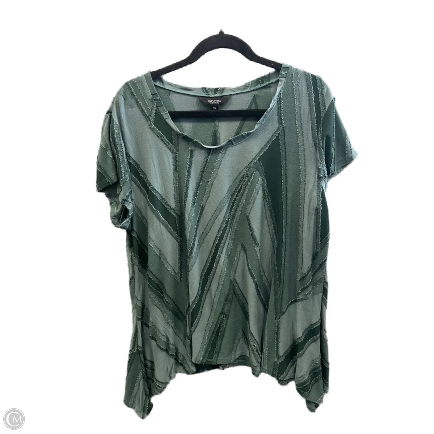 Top Short Sleeve By Simply Vera In Green, Size: Xl
