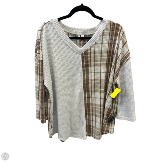 Top Long Sleeve By Cato In Brown, Size: Xl