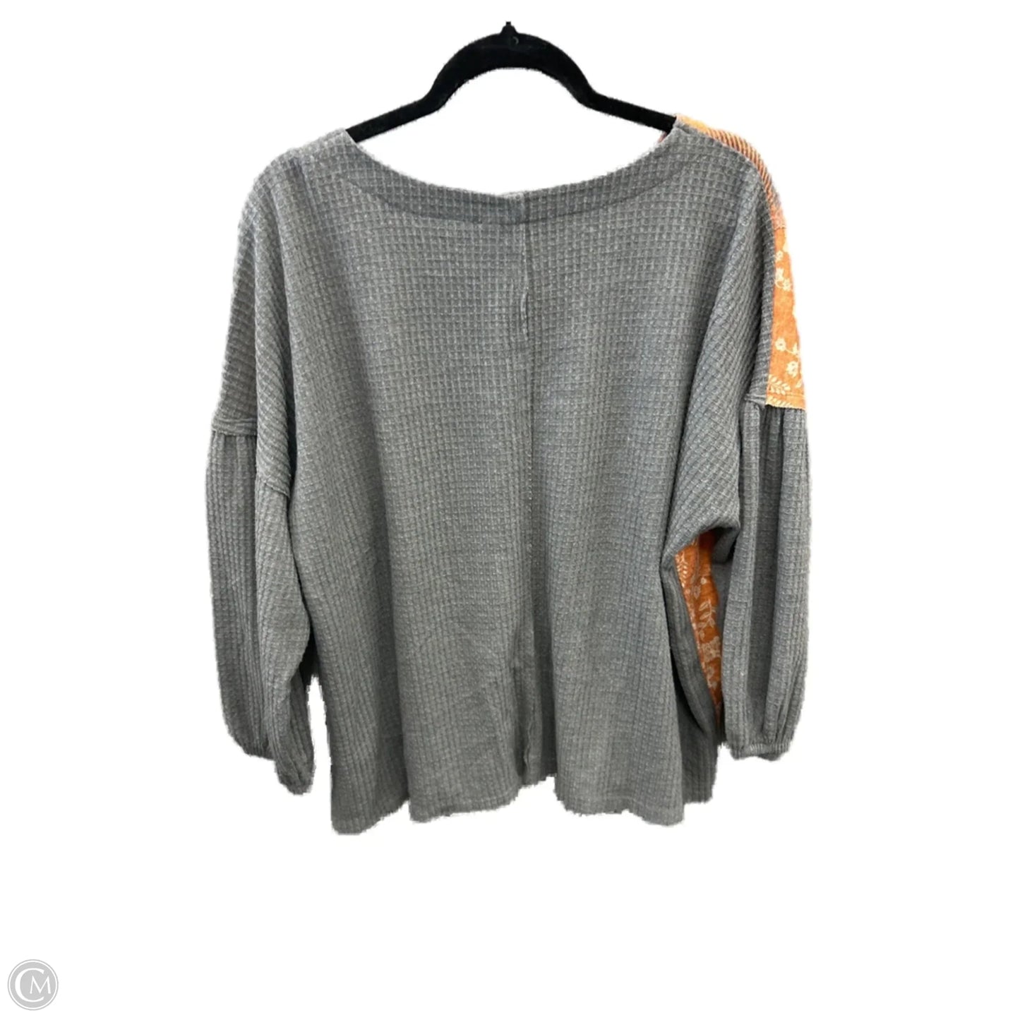 Top Long Sleeve By Cato In Grey & Orange, Size: Xl