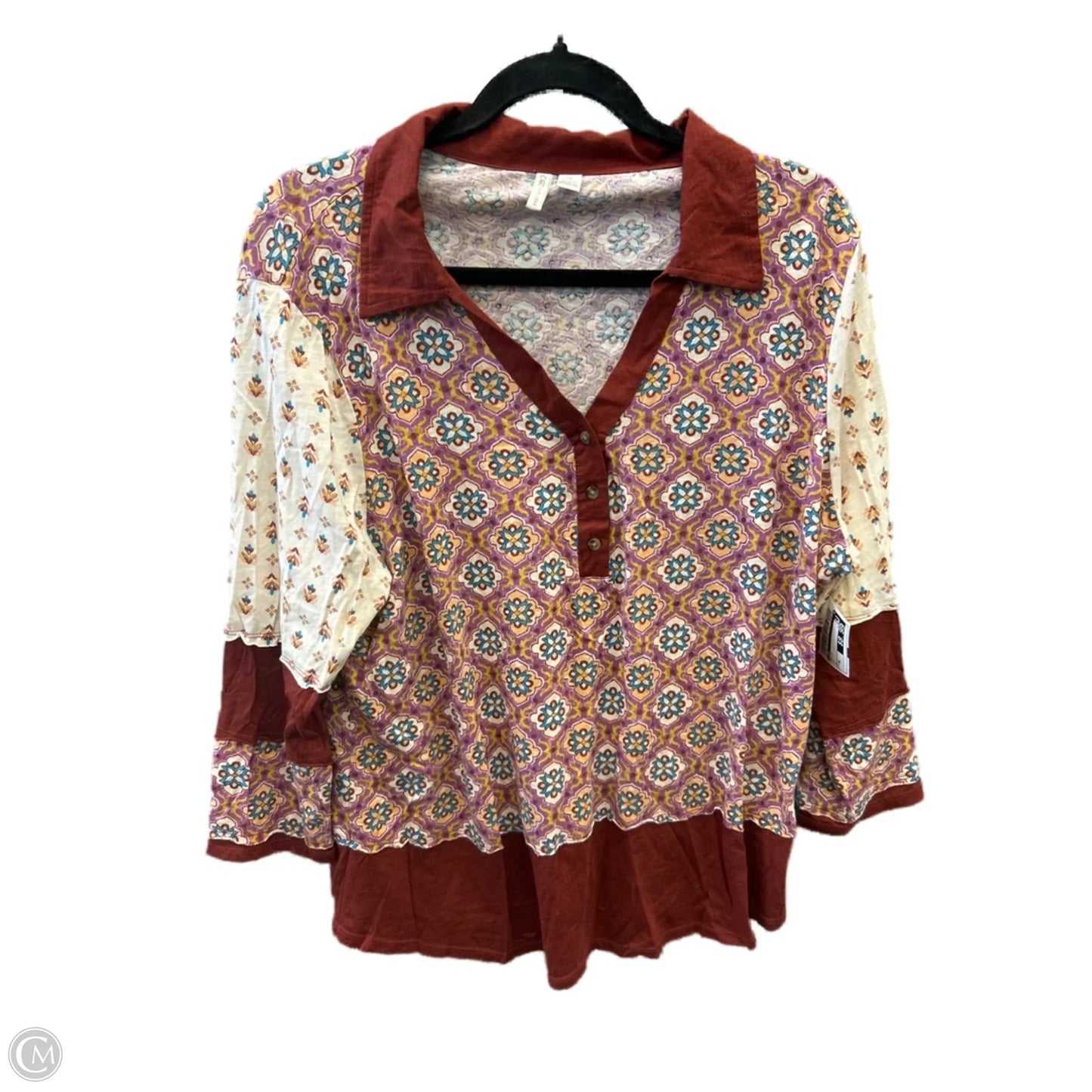 Top Long Sleeve By Cato In Multi-colored, Size: Xl