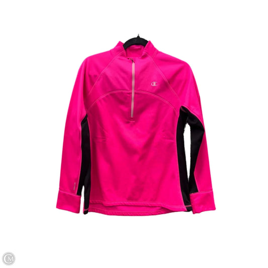 Athletic Top Long Sleeve Collar By Champion In Pink, Size: L