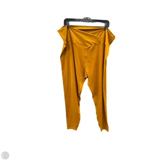 Athletic Leggings By Ultra Flirt In Yellow, Size: 3x
