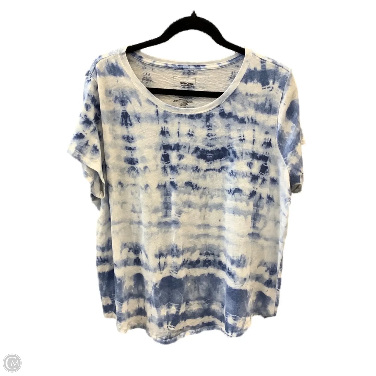 Top Short Sleeve By Sonoma In Blue & White, Size: Xxl