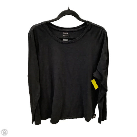 Top Long Sleeve Basic By Sonoma In Black, Size: Xxl