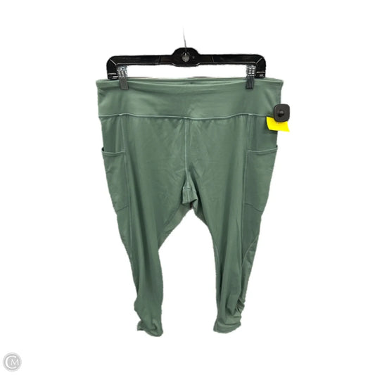 Athletic Leggings By Duluth Trading In Green, Size: L