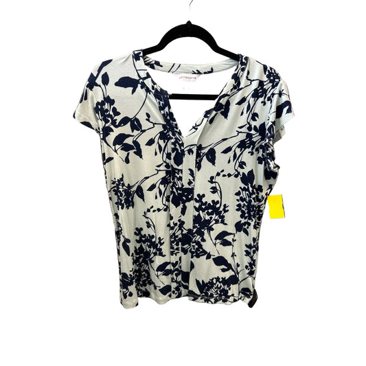 Blouse Short Sleeve By Liz Claiborne In Blue & Green, Size: M