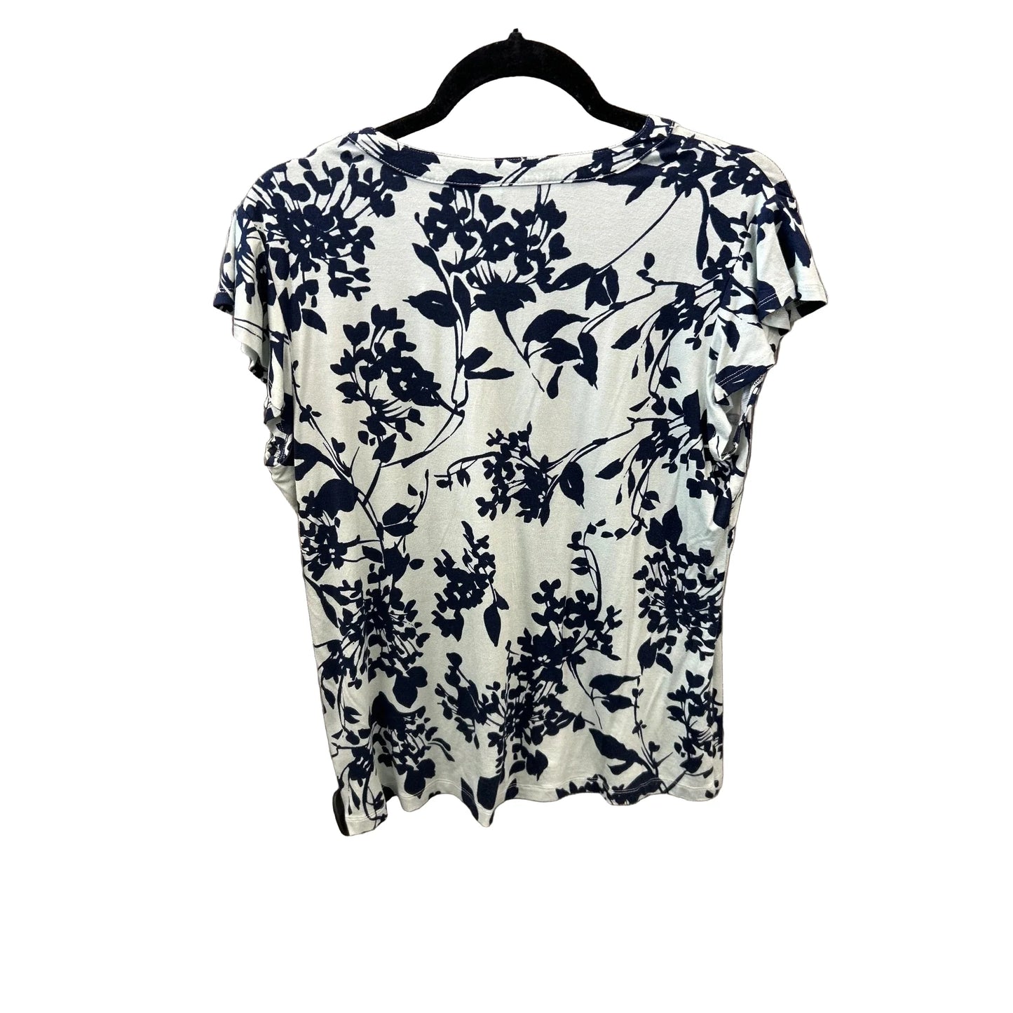 Blouse Short Sleeve By Liz Claiborne In Blue & Green, Size: M