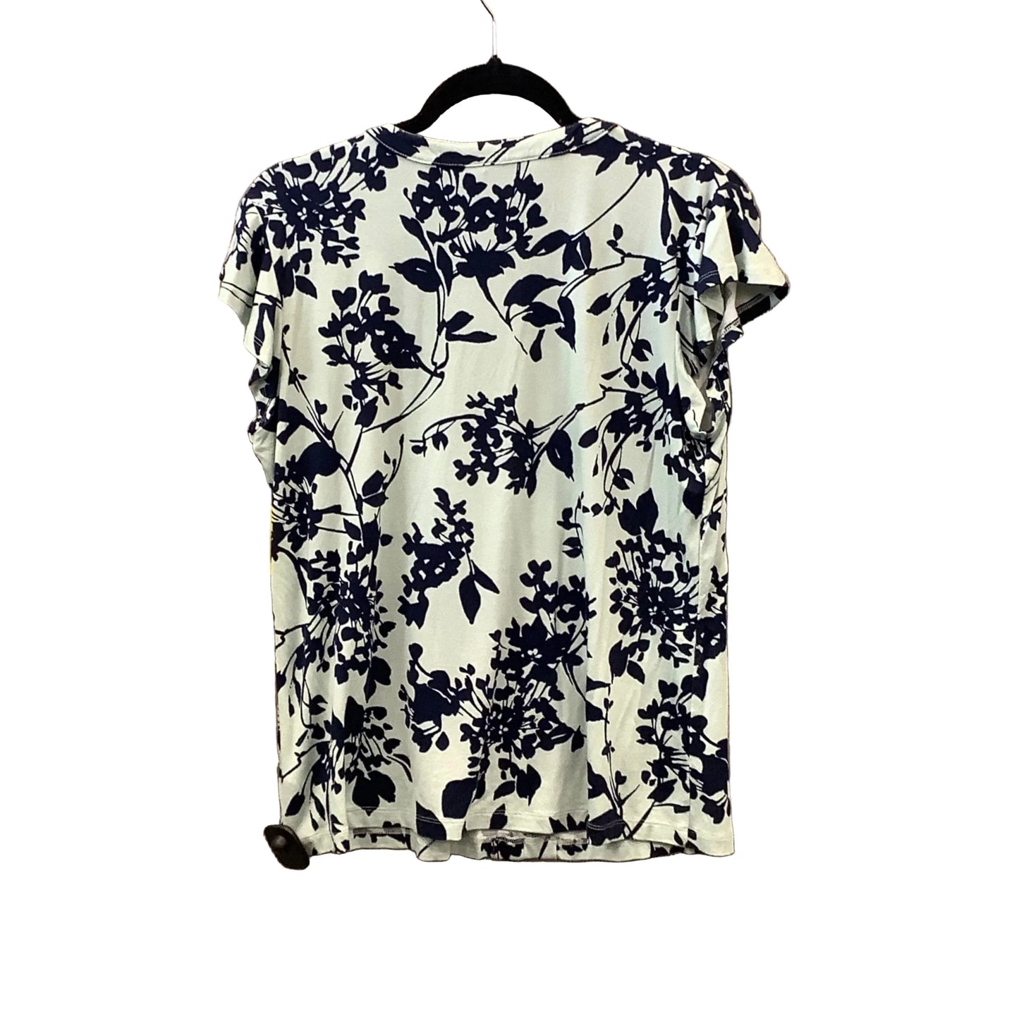 Blouse Short Sleeve By Liz Claiborne In Blue & Green, Size: M