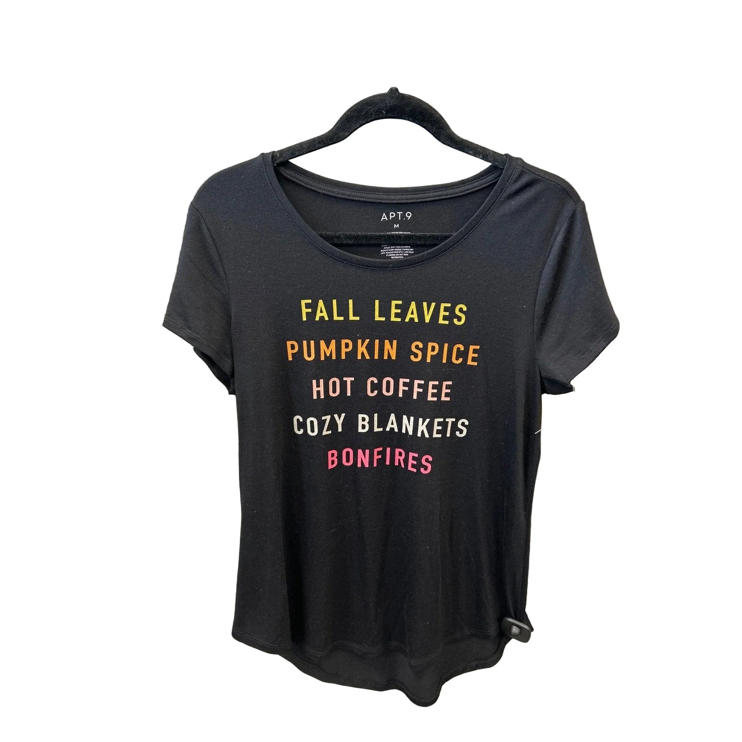 Top Short Sleeve By Apt 9 In Black, Size: M