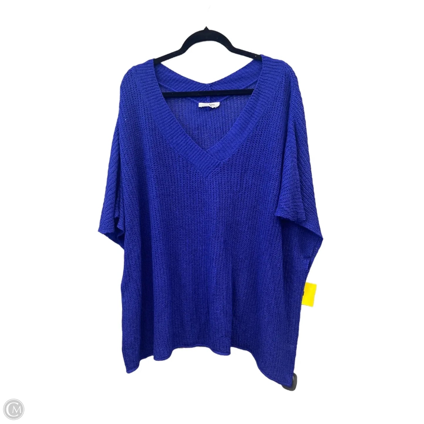 Sweater Short Sleeve By Zenana In Blue, Size: 1x