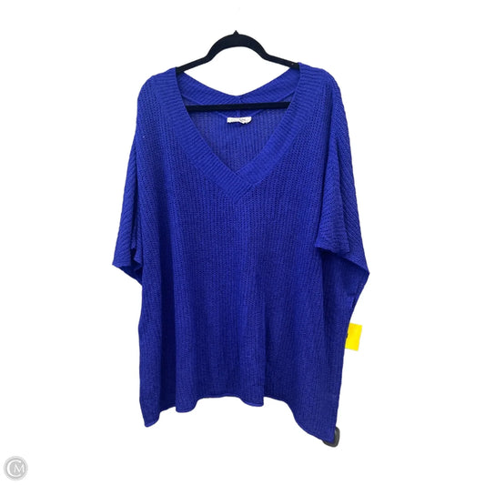 Sweater Short Sleeve By Zenana In Blue, Size: 1x