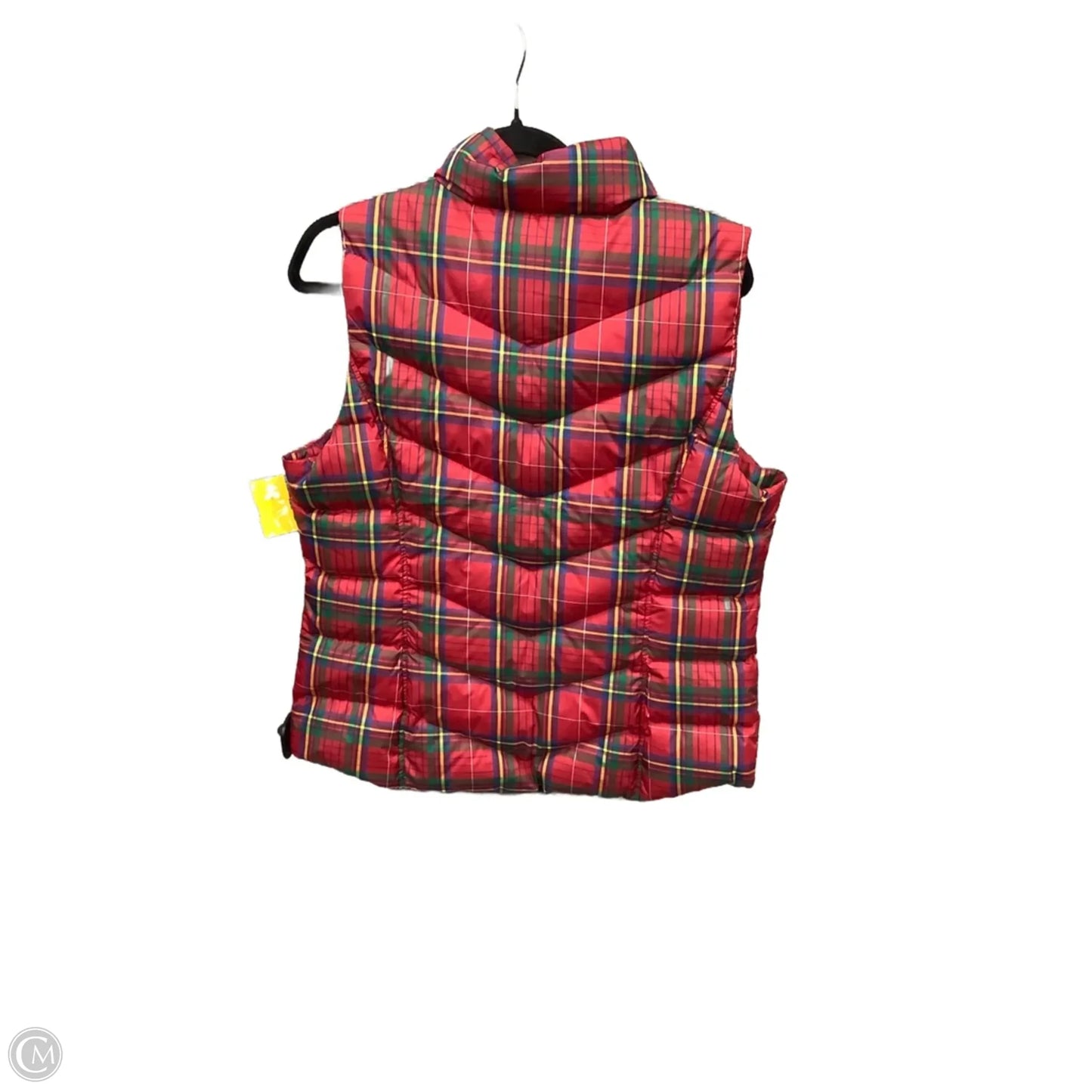 Vest Puffer & Quilted By Lands End In Plaid Pattern, Size: M