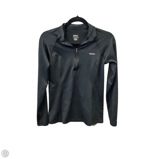 Athletic Top Long Sleeve Collar By Reebok In Black, Size: M