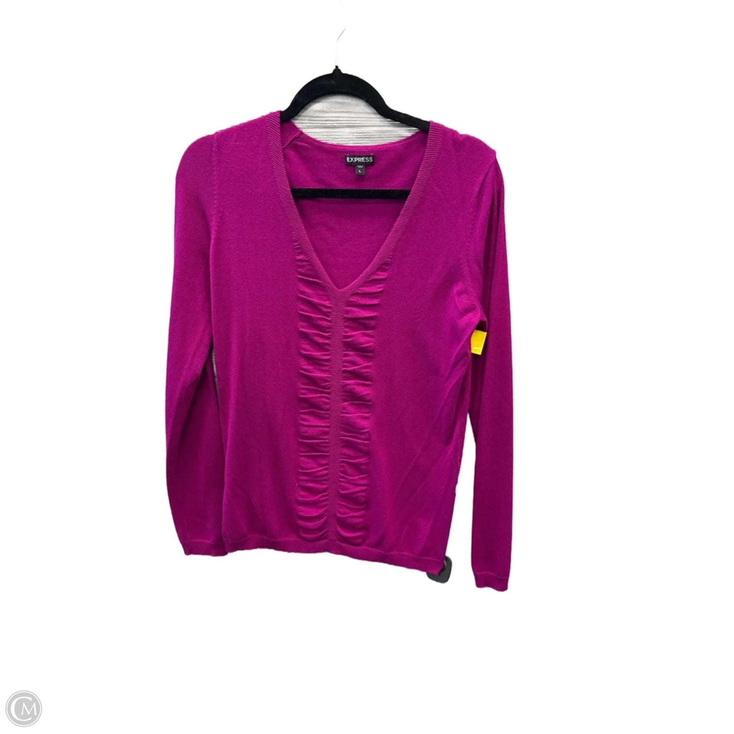 Top Long Sleeve By Express In Purple, Size: L