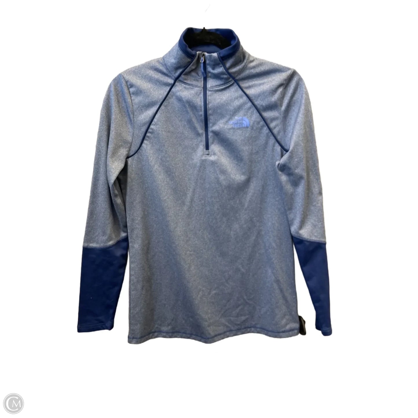 Athletic Top Long Sleeve Collar By The North Face In Blue, Size: M