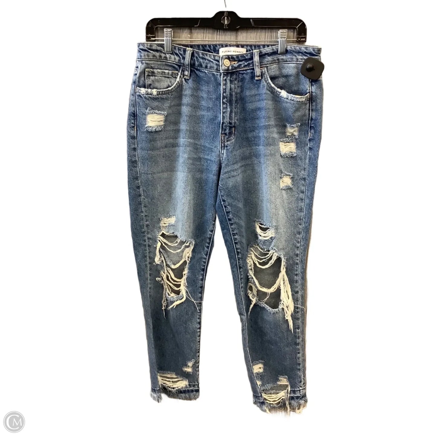 Jeans Cropped By Flying Monkey In Blue Denim, Size: 8