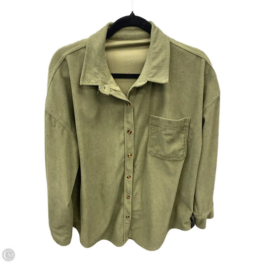 Jacket Shirt By Clothes Mentor In Green, Size: M