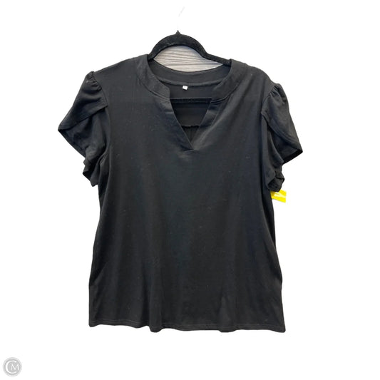 Top Short Sleeve By Clothes Mentor In Black, Size: L