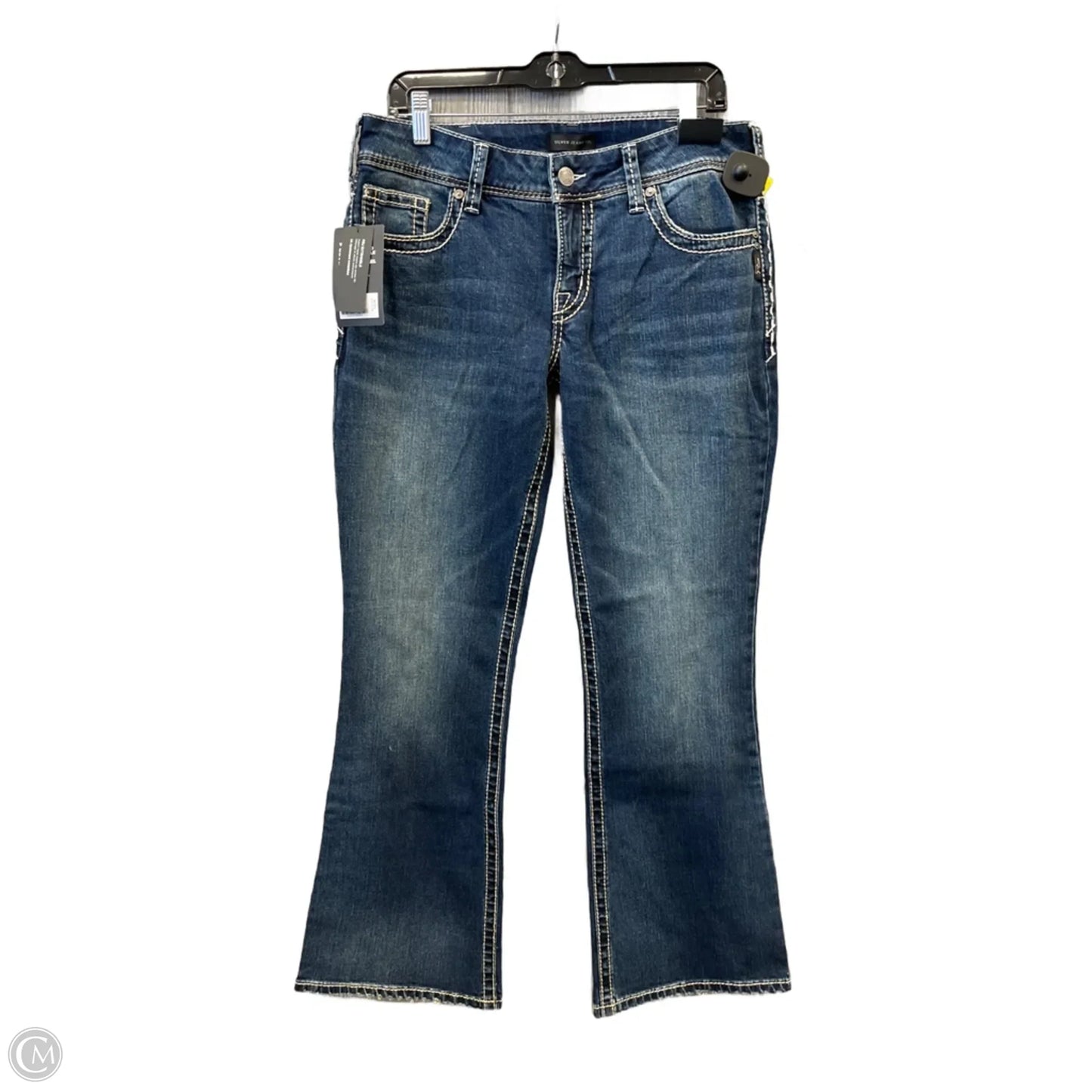 Jeans Boot Cut By Silver In Blue Denim, Size: 14