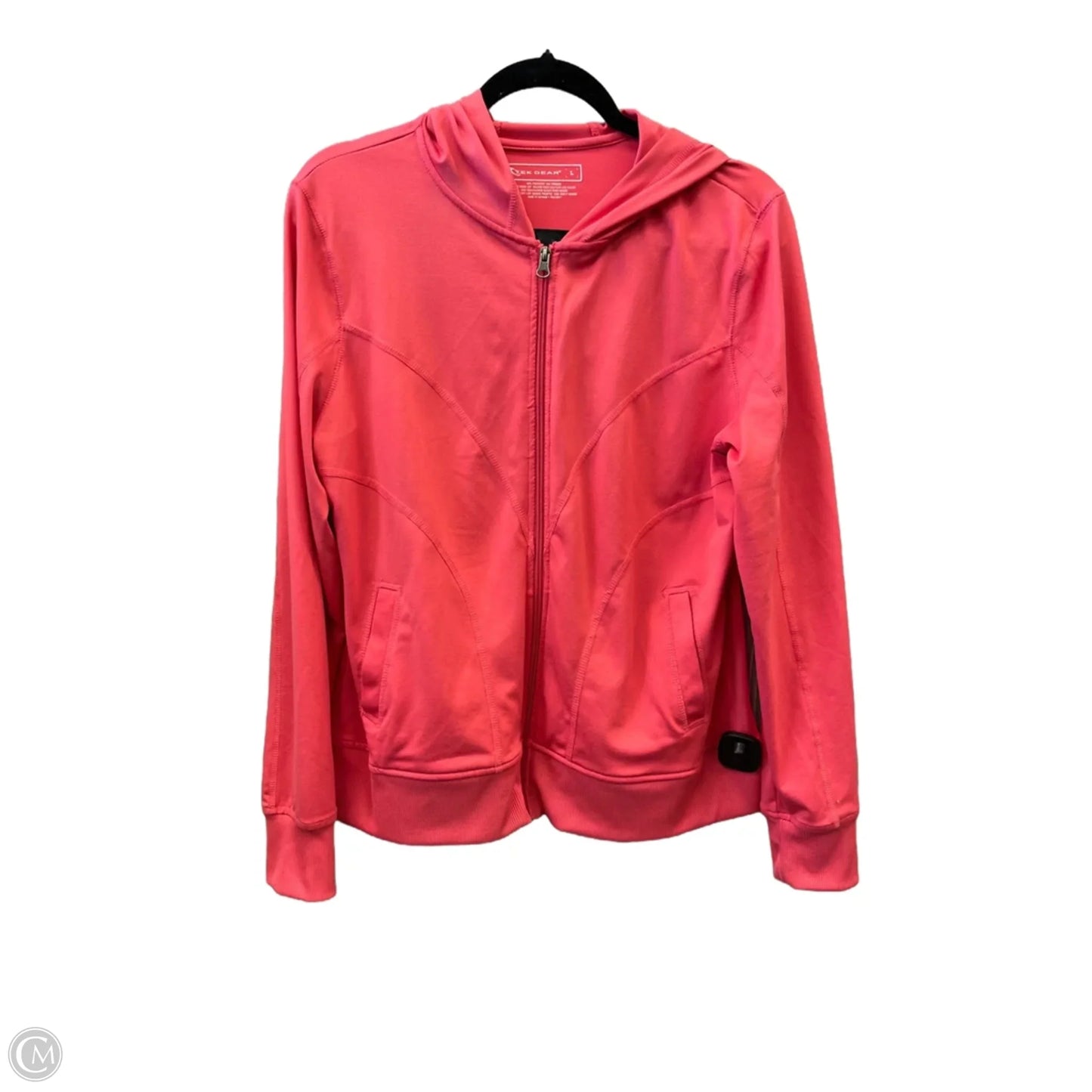 Athletic Top Long Sleeve Hoodie By Tek Gear In Pink, Size: L