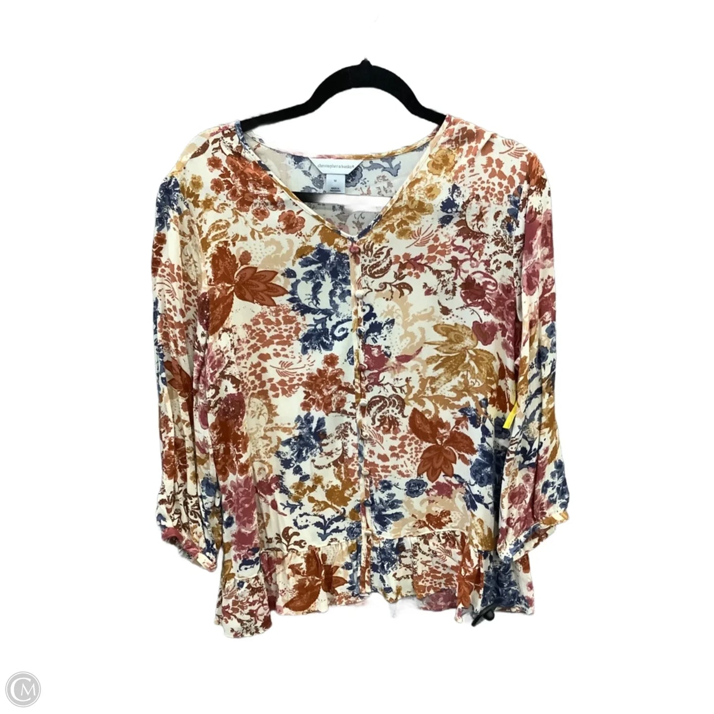 Top Long Sleeve By Christopher And Banks In Multi-colored, Size: M