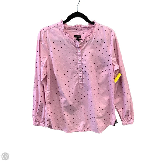 Top Long Sleeve By Talbots In Polkadot Pattern, Size: M