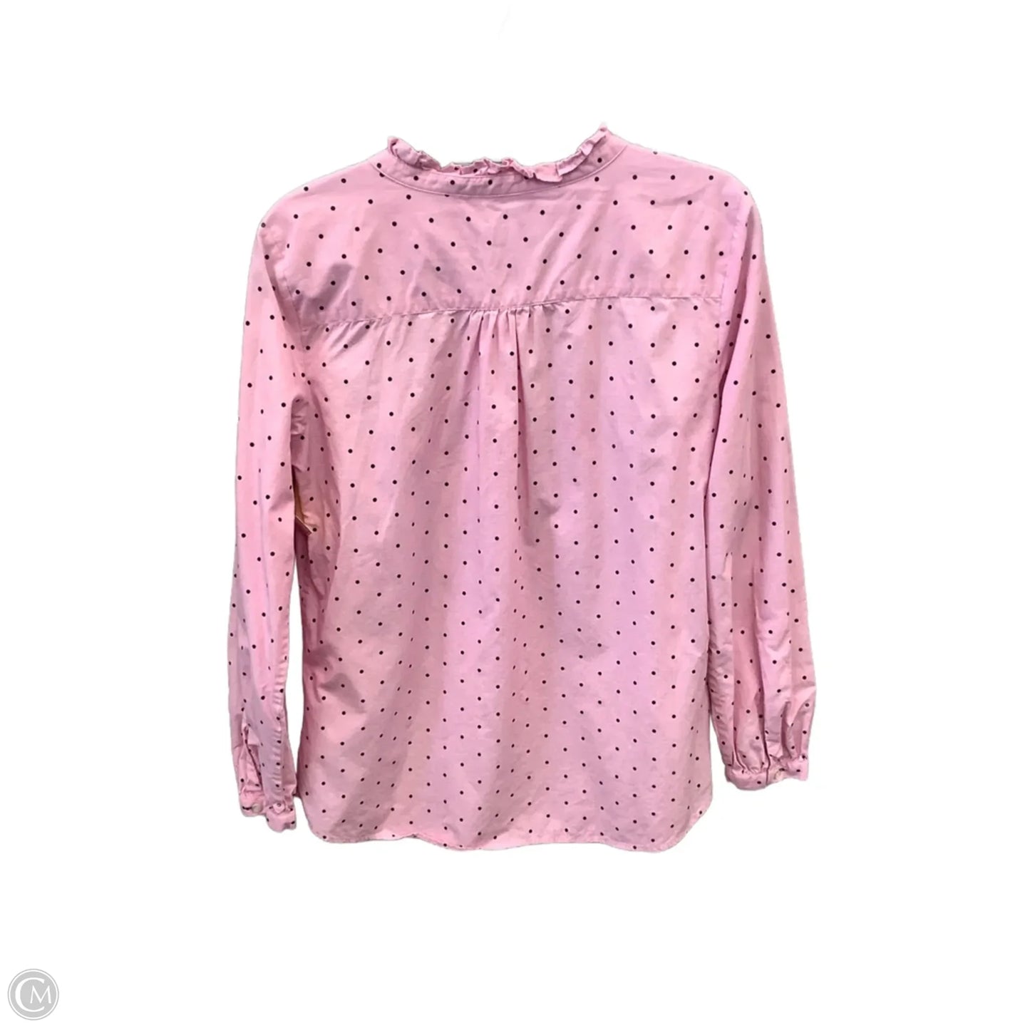 Top Long Sleeve By Talbots In Polkadot Pattern, Size: M