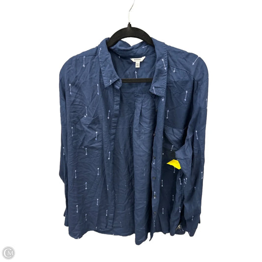 Top Long Sleeve By Sonoma In Blue, Size: Xxl