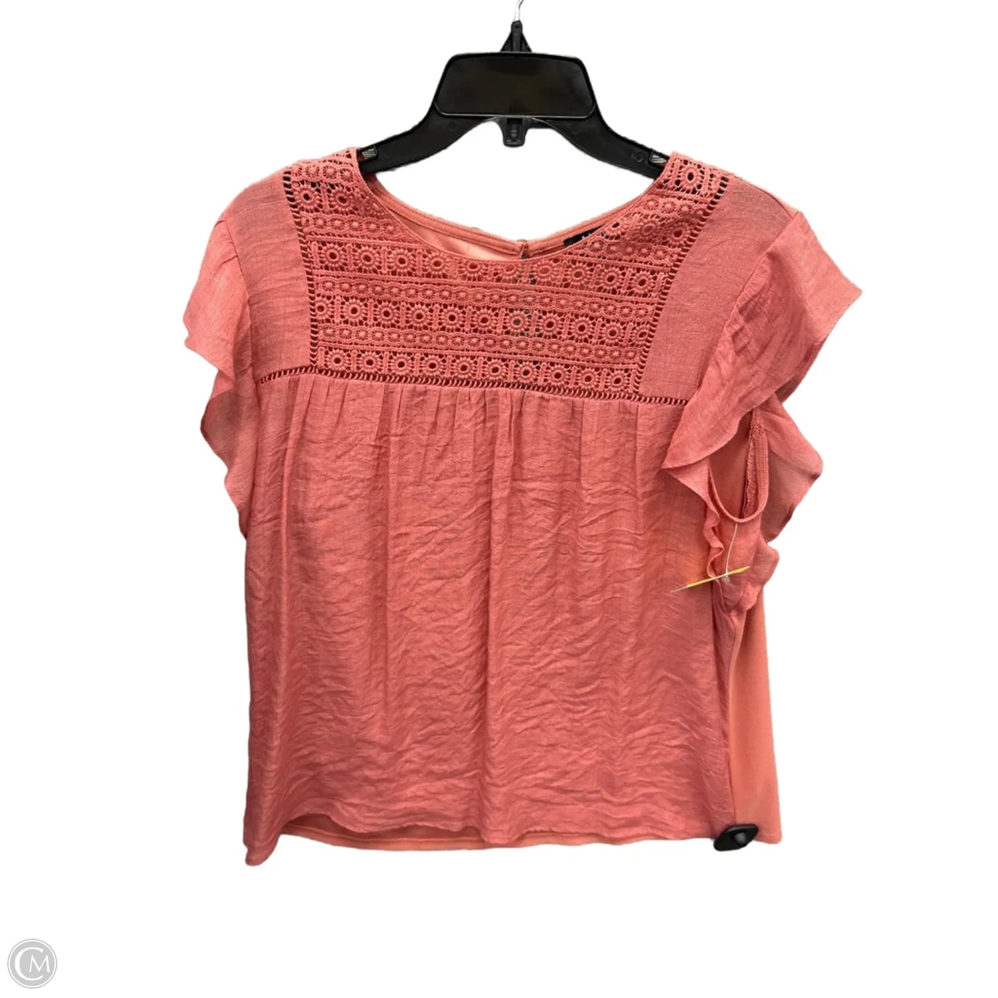 Top Short Sleeve By Auw In Pink, Size: L