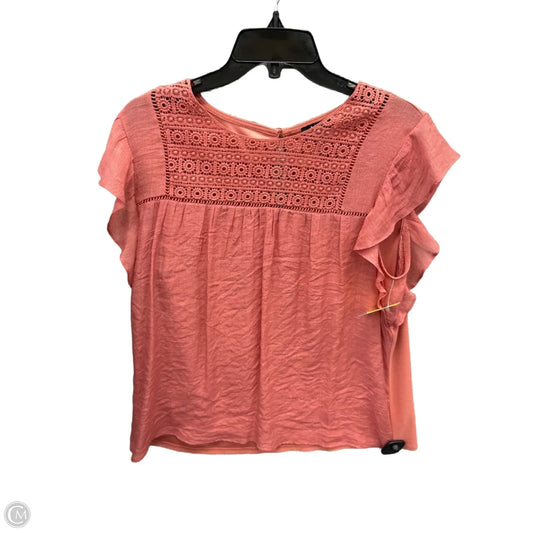 Top Short Sleeve By Auw In Pink, Size: L