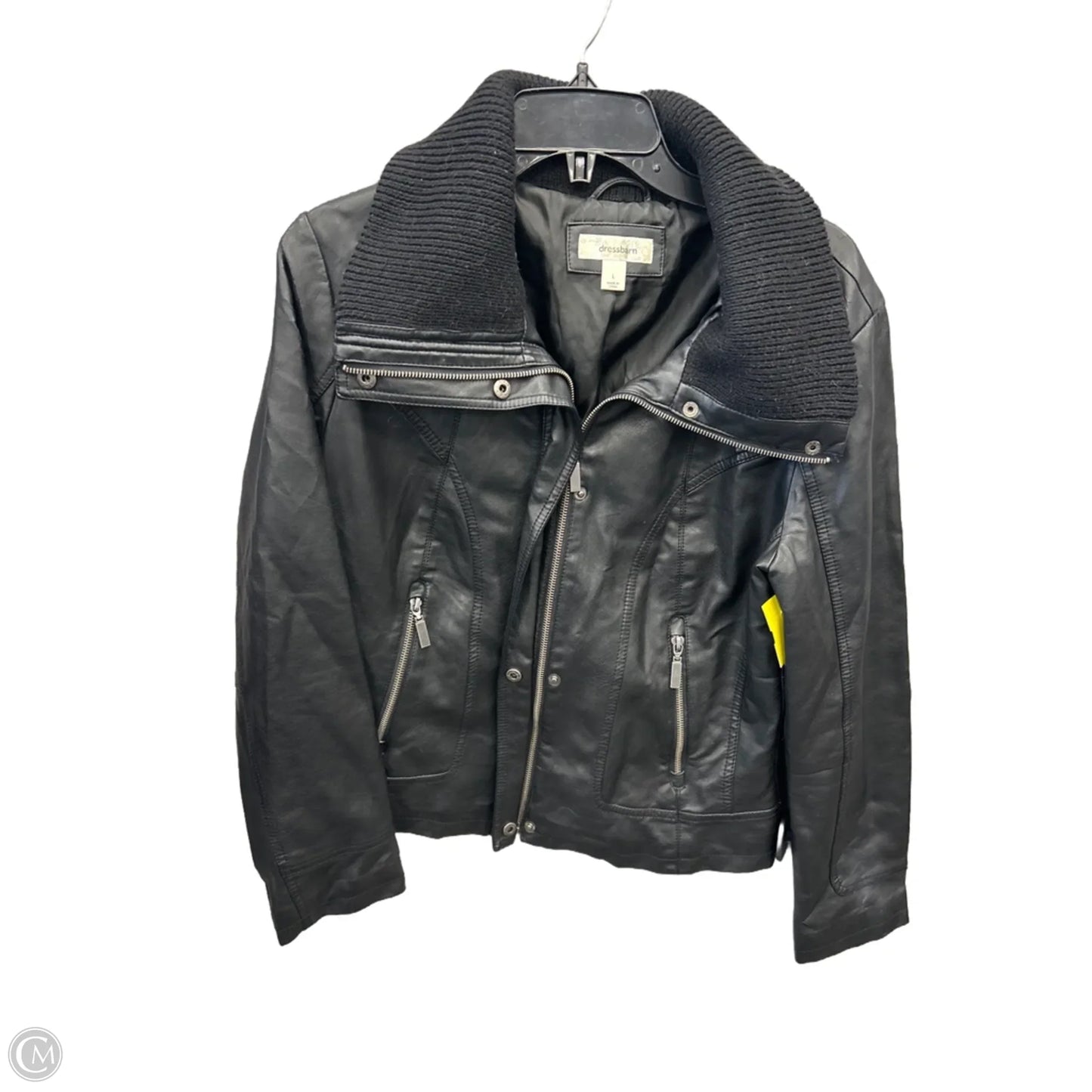 Jacket Moto By Dressbarn In Black, Size: L