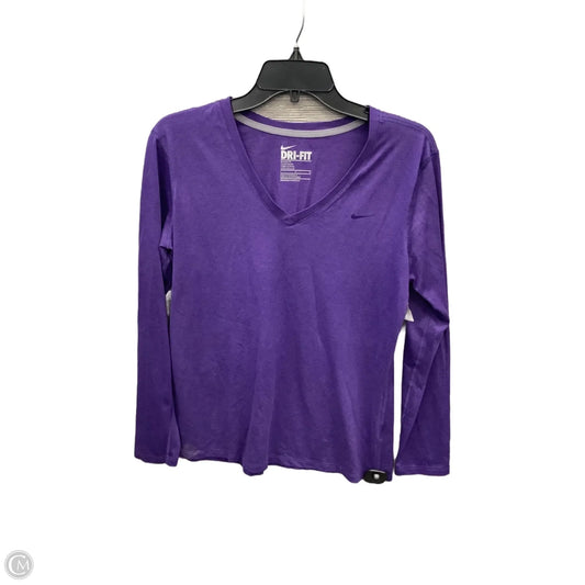 Athletic Top Long Sleeve Crewneck By Nike Apparel In Purple, Size: L