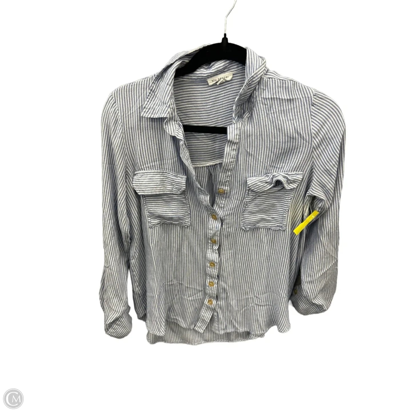 Top Long Sleeve By Blu Pepper In Striped Pattern, Size: M